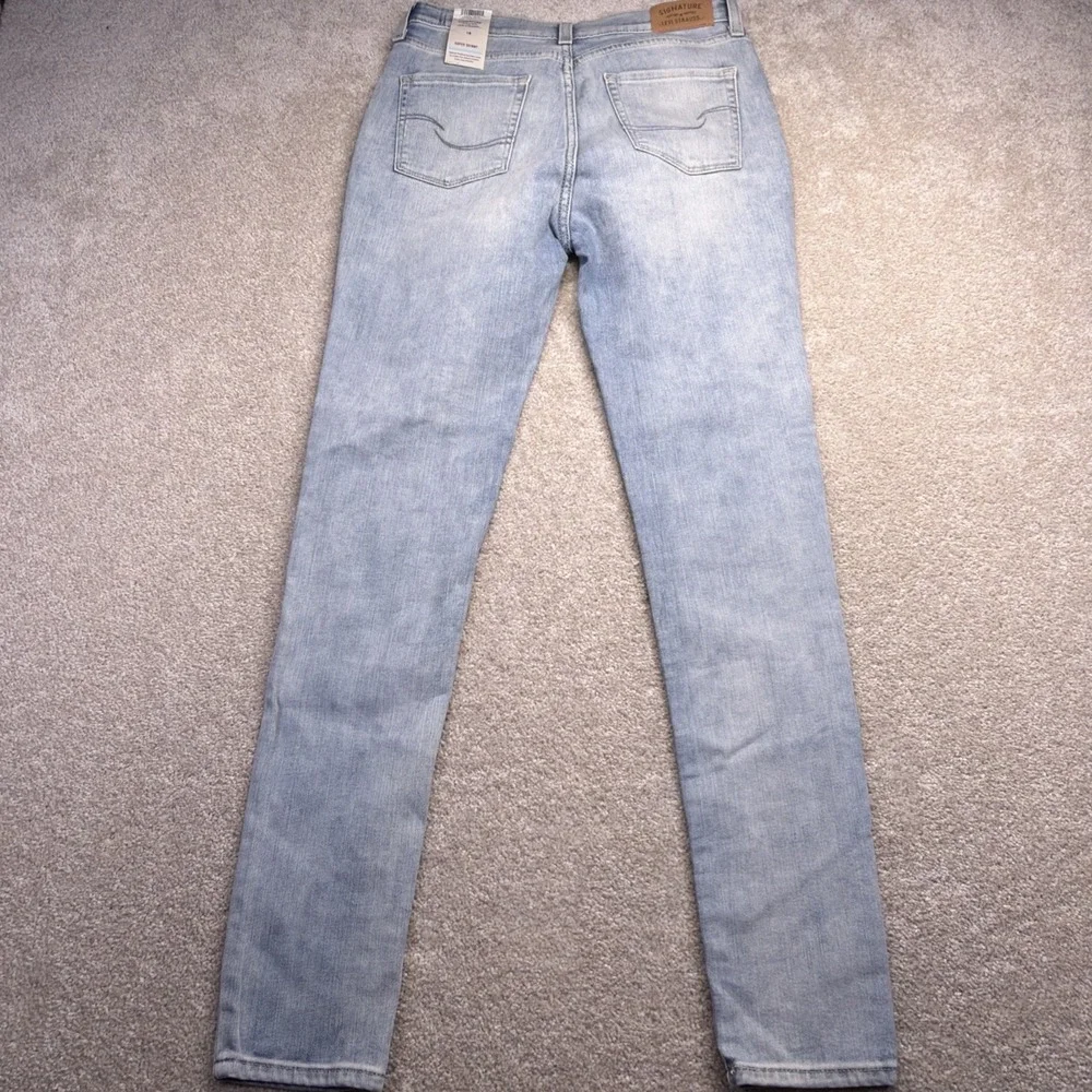 Levis Signature Super Skinny Blue Jeans Girls 18 (FITS 28 X 30) Distressed NEW - Picture 2 of 12